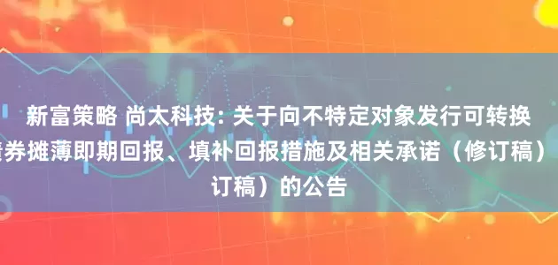 新富策略 尚太科技: 关于向不特定对象发行可转换公司债券摊薄即期回报、填补回报措施及相关承诺（修订稿）的公告