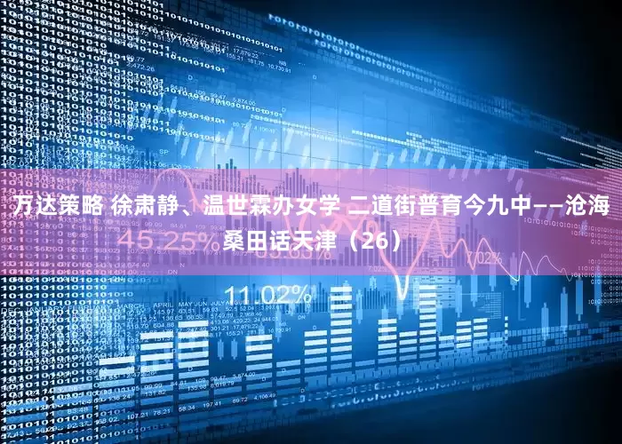 万达策略 徐肃静、温世霖办女学 二道街普育今九中——沧海桑田话天津（26）
